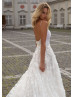 Ivory 3D Flowers Romantic Wedding Dress